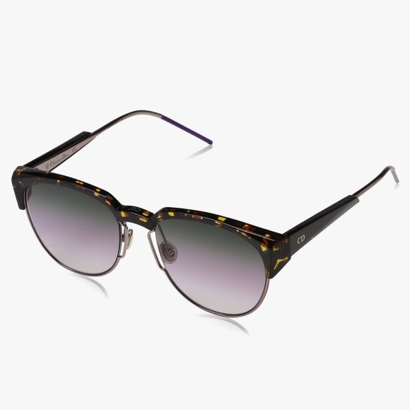 New Dior Faceted Spectral Tortoise Shell Sunglasses 01KSO Havana/Gold/Violet - Picture 5 of 13